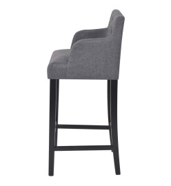 Tabourets de bar lot de 2 gris foncé tissu