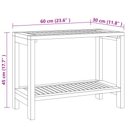 Banc de douche 60x30x45 cm Bois massif de teck