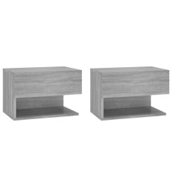 Tables de chevet murales 2 pcs Sonoma gris