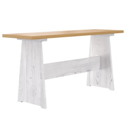 Table à manger avec banc Marron miel et blanc Pin solide