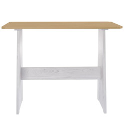 Table à manger avec banc Marron miel et blanc Pin solide