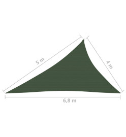 Voile d'ombrage 160 g/m² Vert foncé 4x5x6,8 m PEHD