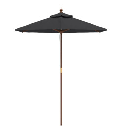 Parasol de jardin avec mât en bois noir 196x231 cm