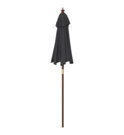 Parasol de jardin avec mât en bois noir 196x231 cm