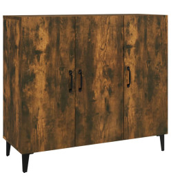 Buffet chêne fumé 90x34x80 cm bois d'ingénierie