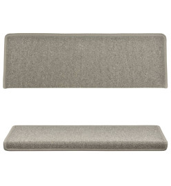 Tapis d'escalier 15 pcs 65x21x4 cm Gris clair