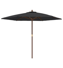 Parasol de jardin avec mât en bois noir 299x240 cm