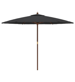 Parasol de jardin avec mât en bois noir 299x240 cm