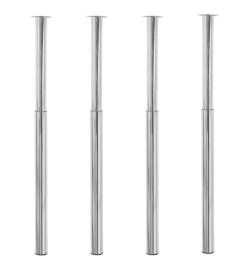 Pieds de table télescopiques 4 pcs Chrome 710 mm - 1100 mm