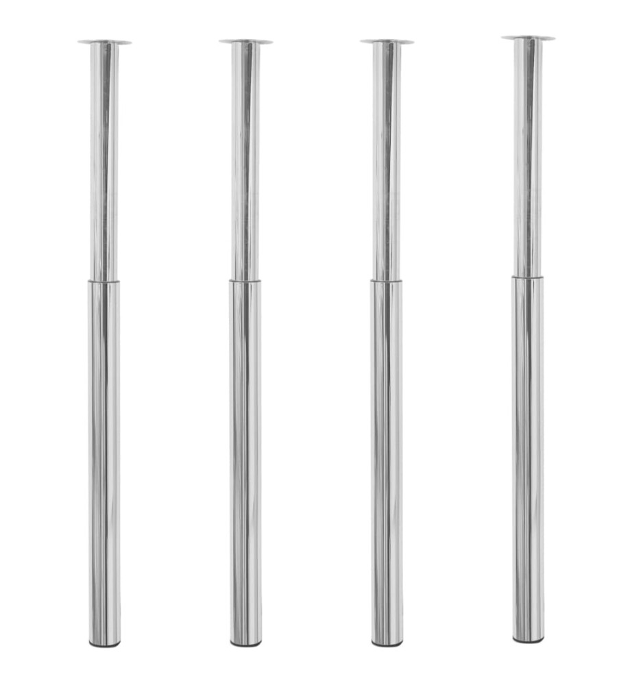 Pieds de table télescopiques 4 pcs Chrome 710 mm - 1100 mm