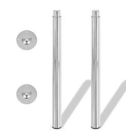 Pieds de table télescopiques 4 pcs Chrome 710 mm - 1100 mm