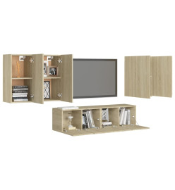 Ensemble de meuble TV 6 pcs Chêne sonoma Aggloméré