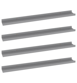 Étagères murales 4 pcs Gris 80x9x3 cm