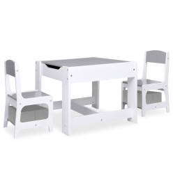 Table pour enfants avec 2 chaises Blanc MDF