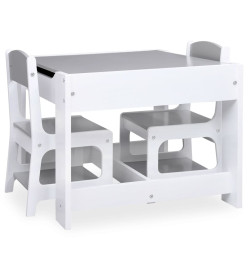 Table pour enfants avec 2 chaises Blanc MDF