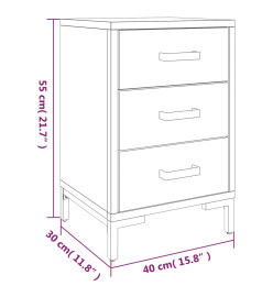 Tables de chevet 2 pcs 40x30x55 cm Bois de pin massif