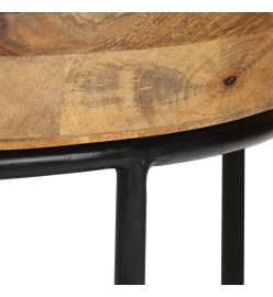 Table basse Bois de manguier massif et acier 50 x 40 cm