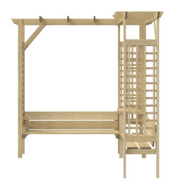 Pergola d'angle avec banc Bois de pin imprégné