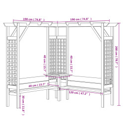 Pergola d'angle avec banc Bois de pin imprégné