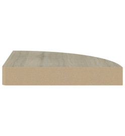 Étagères d'angle flottantes 4 pcs Chêne 25x25x3,8 cm MDF