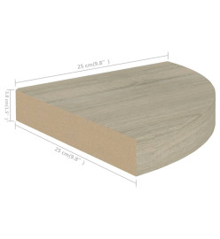 Étagères d'angle flottantes 4 pcs Chêne 25x25x3,8 cm MDF