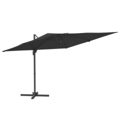 Parasol déporté avec mât en aluminium Noir 300x300 cm