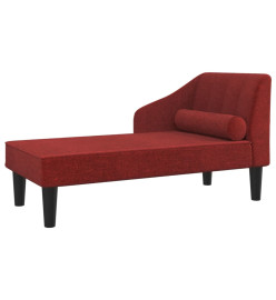 Chaise longue avec traversin rouge bordeaux tissu