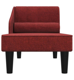 Chaise longue avec traversin rouge bordeaux tissu