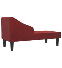 Chaise longue avec traversin rouge bordeaux tissu