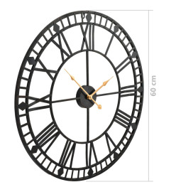 Horloge murale vintage avec mouvement à quartz Métal 60 cm XXL