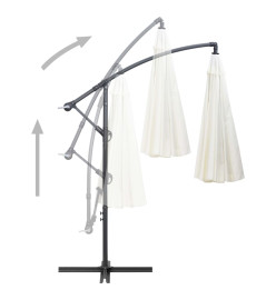 Parasol suspendu Blanc 3 m Aluminium