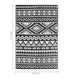 Tapis d'extérieur Noir 160x230 cm PP