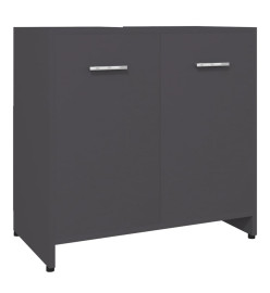 Armoire de salle de bain Gris 60x33x61 cm Aggloméré