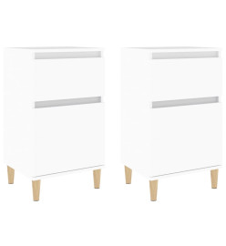 Tables de chevet 2 pcs blanc 40x35x70 cm