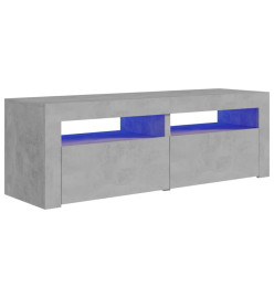 Meuble TV avec lumières LED gris béton 120x35x40 cm