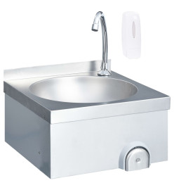 Lavabo de lavage avec robinet et distributeur de savon Inox