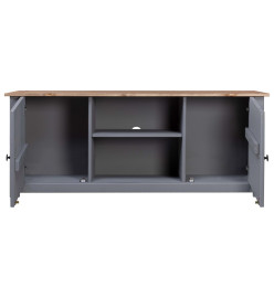 Meuble TV Gris 120x40x50 cm Bois de pin massif Gamme Panama