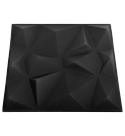 Panneaux muraux 3D 12 pcs 50x50 cm Noir diamant 3 m²