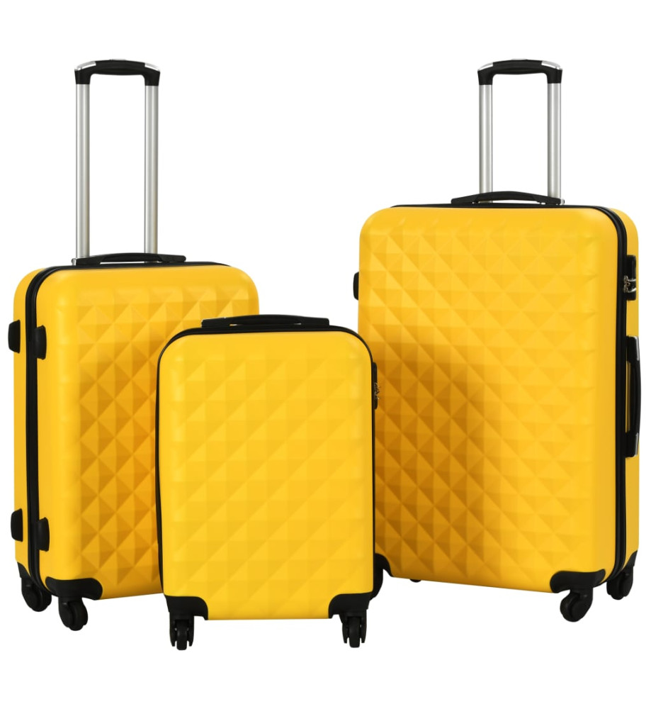 Valise rigide 3 pcs Jaune ABS