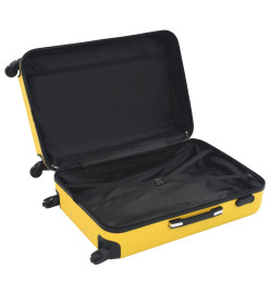 Valise rigide 3 pcs Jaune ABS