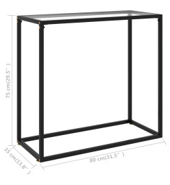 Table console Transparent 80x35x75 cm Verre trempé