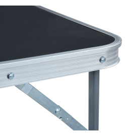 Table pliable de camping avec cadre en métal 80x60 cm Gris