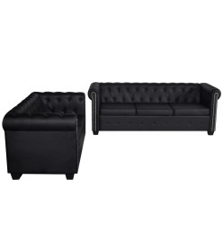 Canapé Chesterfield à 2 places et à 3 places noir