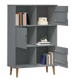 Bibliothèque MOLDE Gris 90x35x133,5 cm Bois massif de pin