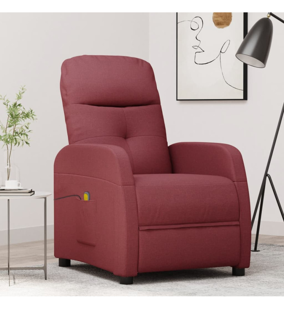 Fauteuil de massage Rouge bordeaux Tissu