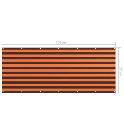 Écran de balcon Orange et marron 120x300 cm Tissu Oxford