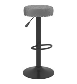 Tabourets de bar lot de 2 gris foncé velours