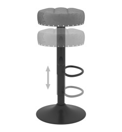 Tabourets de bar lot de 2 gris foncé velours