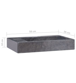 Lavabo Noir 58x39x10 cm Marbre