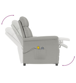 Fauteuil de massage électrique Gris clair Similicuir daim